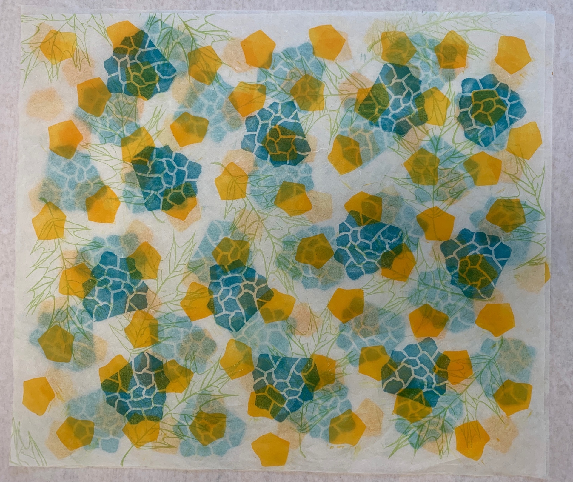 Pentagon field — Layered stencil print