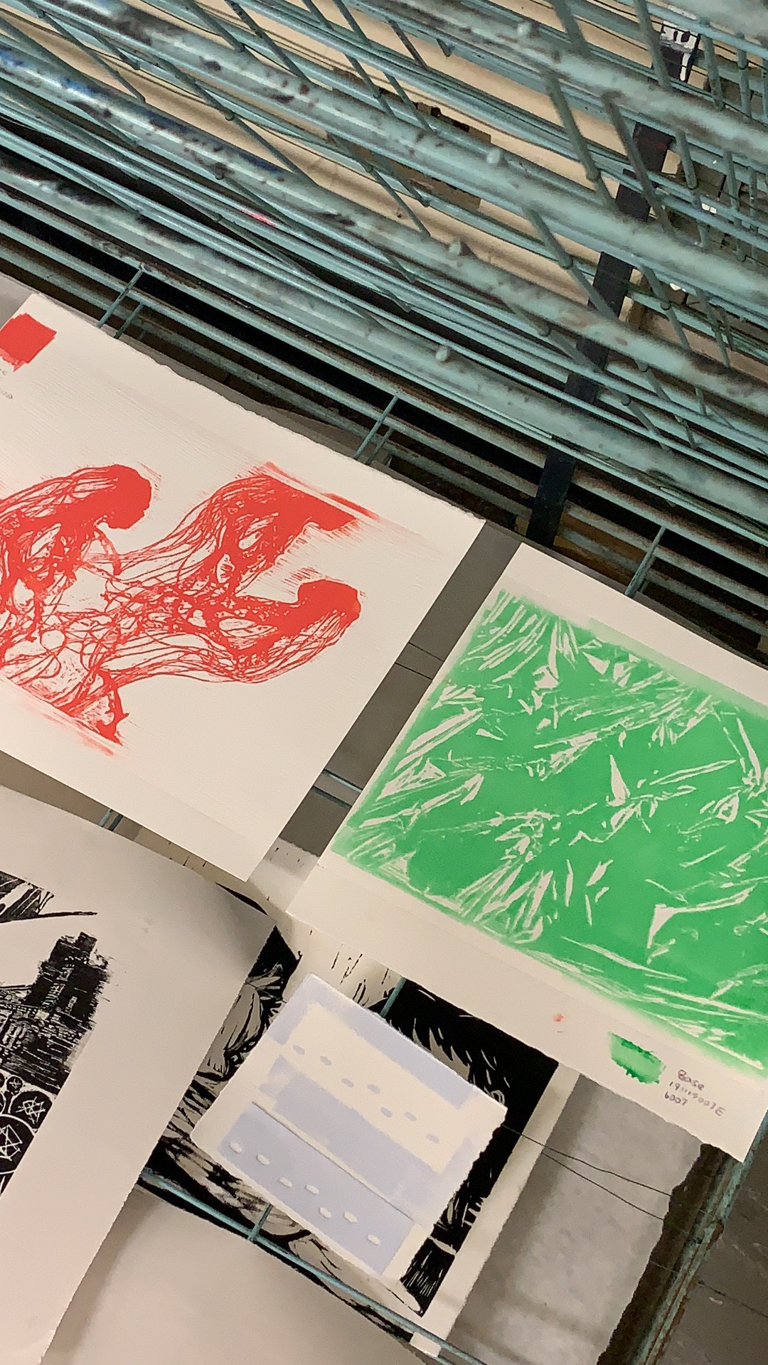 Drying rack — Studio process, mixed editions